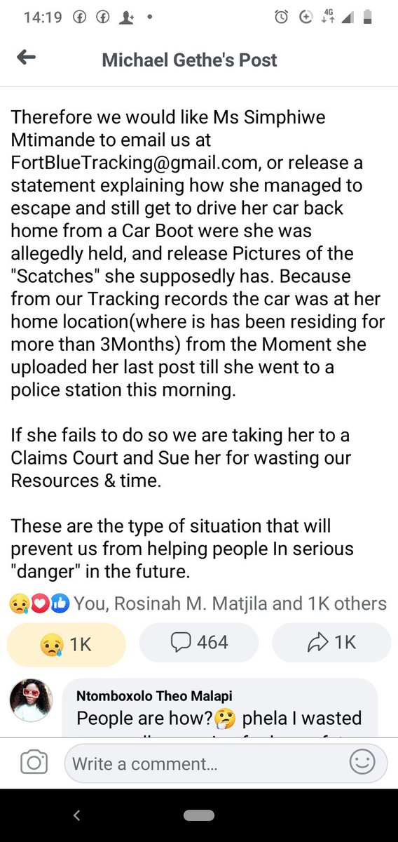 NdzaviDerrick's tweet image. If it is true that Simphiwe was not hijacked but created the whole scene she must face the law for wasting state resources and putting SA on panic mode for nothing. However, this incident should not stop us citizens from acting to save lives.
#FindSimphiweManzini
#findsimphiwe