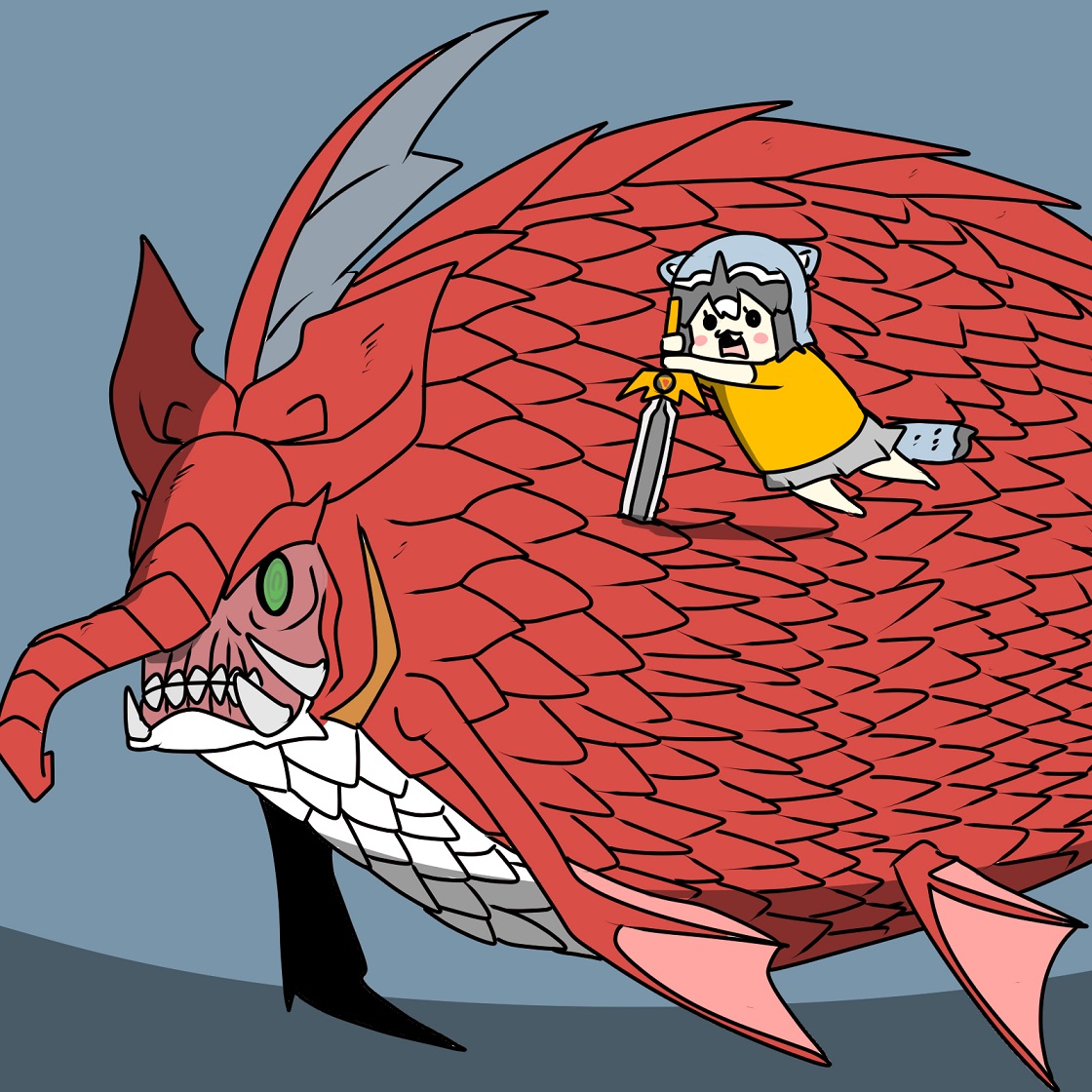 リトル魔界竜を撃破するのだ Mr Aのイラスト