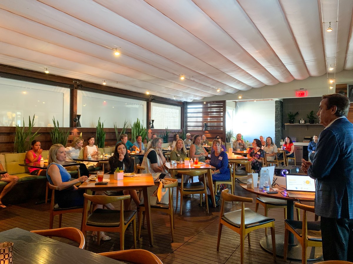 NextMarkSRQ's tweet photo. Earlier this week, the Next-Mark team helped introduce St. Armands Circle's new summer program series, "Sol of the Circle," to merchants and association members. A special thank you to Shore Restaurant for hosting!

#SoloftheCircle #StArmandsCircle #StArmands #Sarasota #Srq https://t.co/uTlv1sRdnn