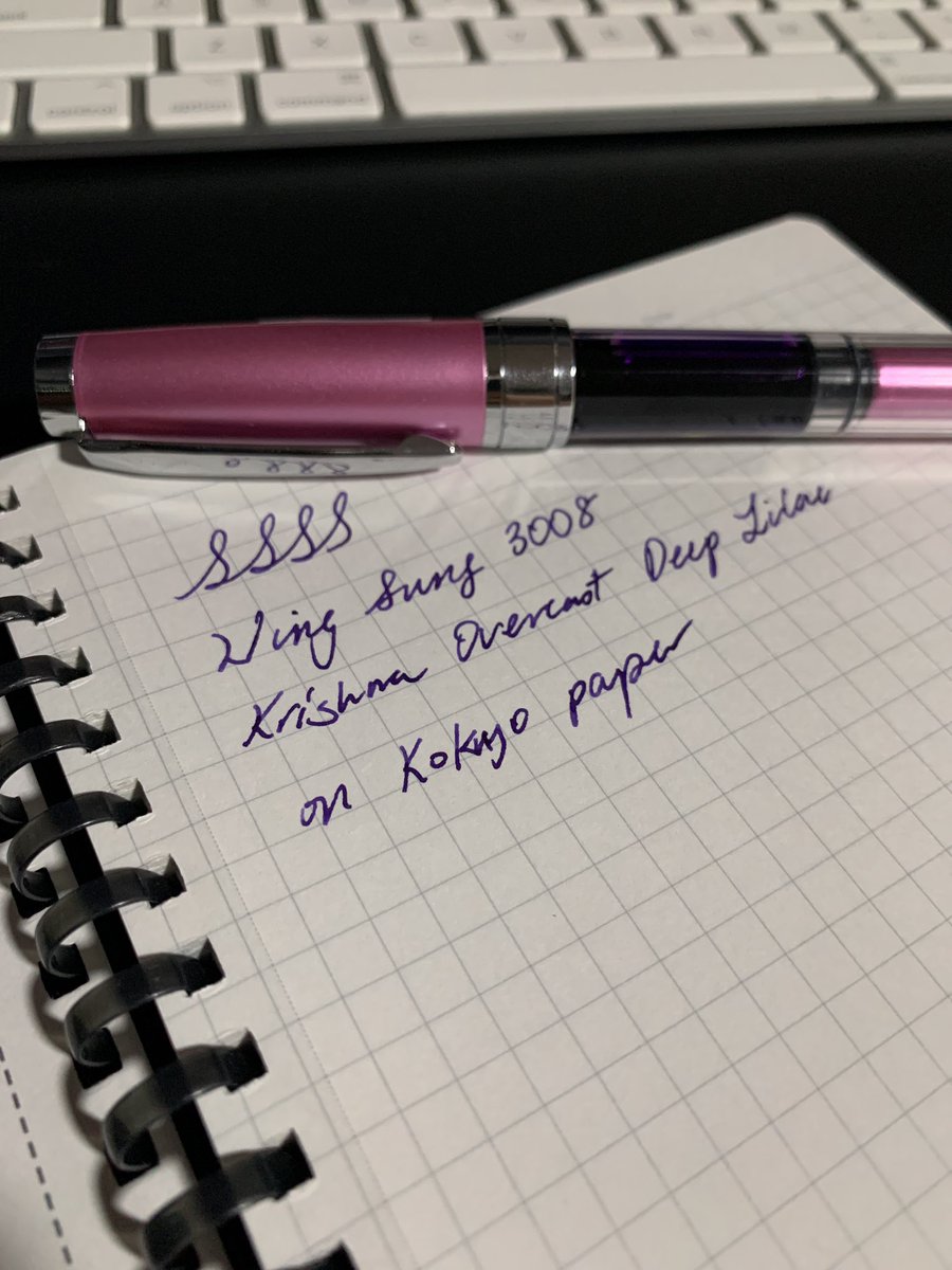 homiliai's tweet photo. Inexpensive pleasures to get me through #notlockdown – newly acquired (Shopee) Wing Sung 3008 inked with Krishna Overcast Deep Lilac https://t.co/xCpYOatdtL