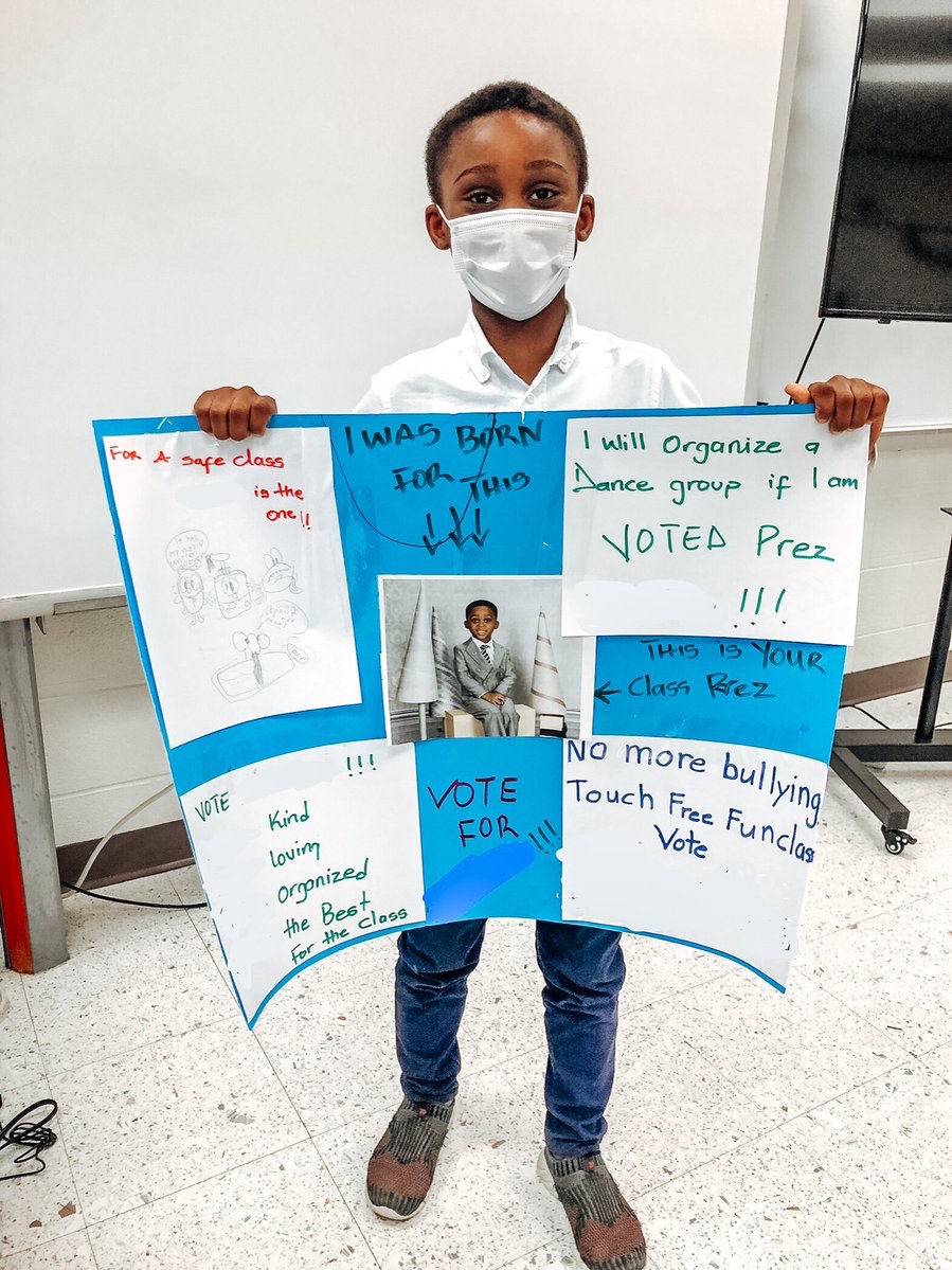 My students recently decided they wanted to hold class elections. After a long week of campaigning, these two students tied for president. Say hello to our co-presidents! All candidates who ran and our new VP, senator, spirit chair, and TAs did an amazing job! #ashlandsoar