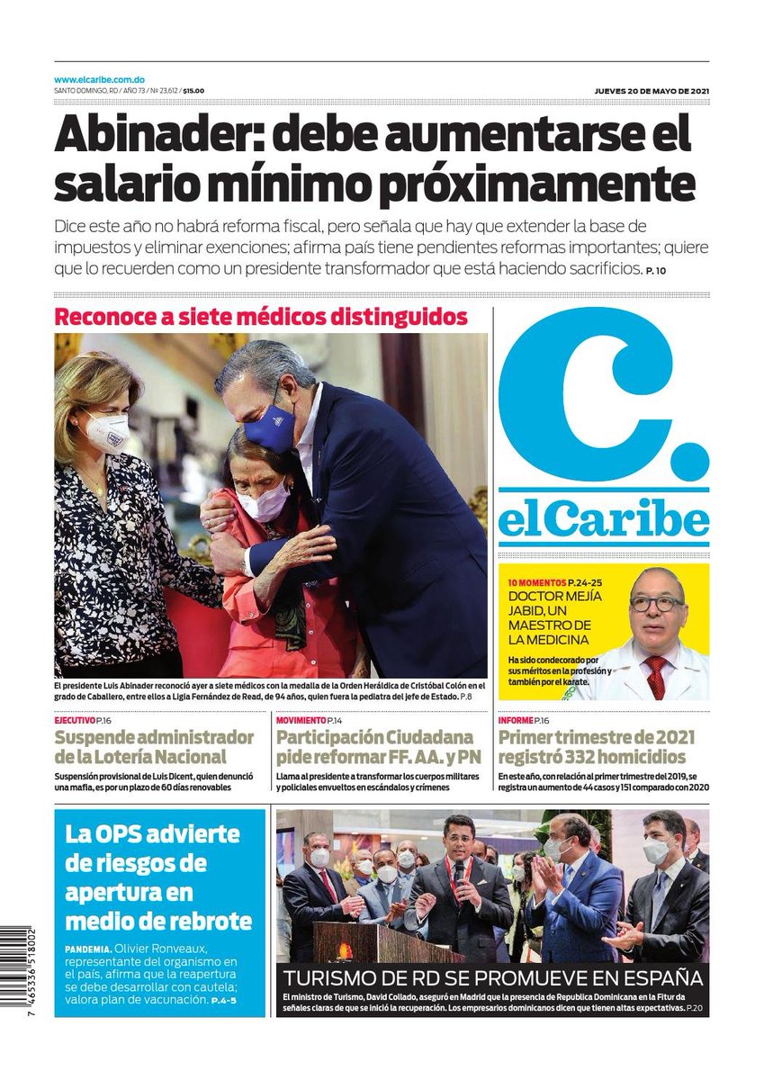 infomedios_rd's tweet photo. @OPSOMSRD Advierte de riesgo de apertura en medio de rebrote. @ElCaribeRD 
#PortadasRD
#FreePress
#MonitoreoDeMedios
#MonitoreoDeNoticias
#PrensaDominicana
#FelizJueves #FelizJuevesATodos https://t.co/aU8MZTdU47