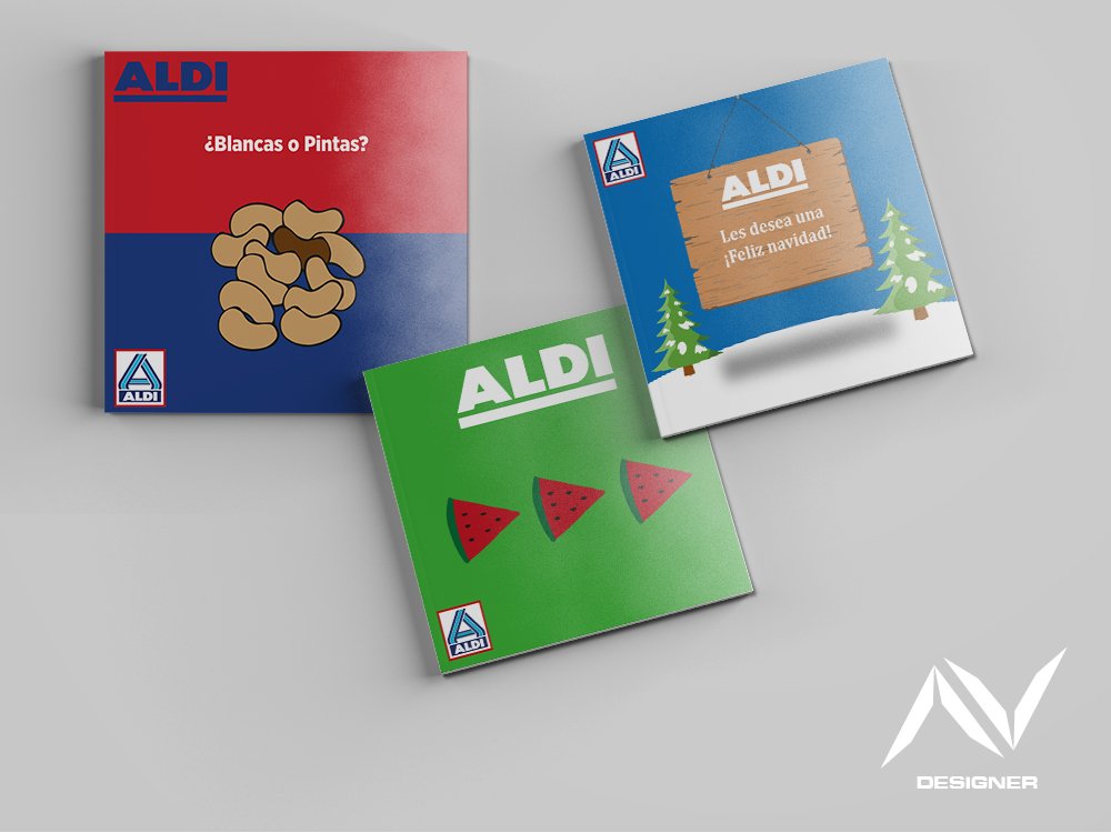 NDesigner__'s tweet photo. Portadas realizadas para la cadena de supermercados con acabado de láminación mate
.

#ilustración #art #indesing #desing #photoshop #desingrafico #aldi https://t.co/pl97dnKKWz