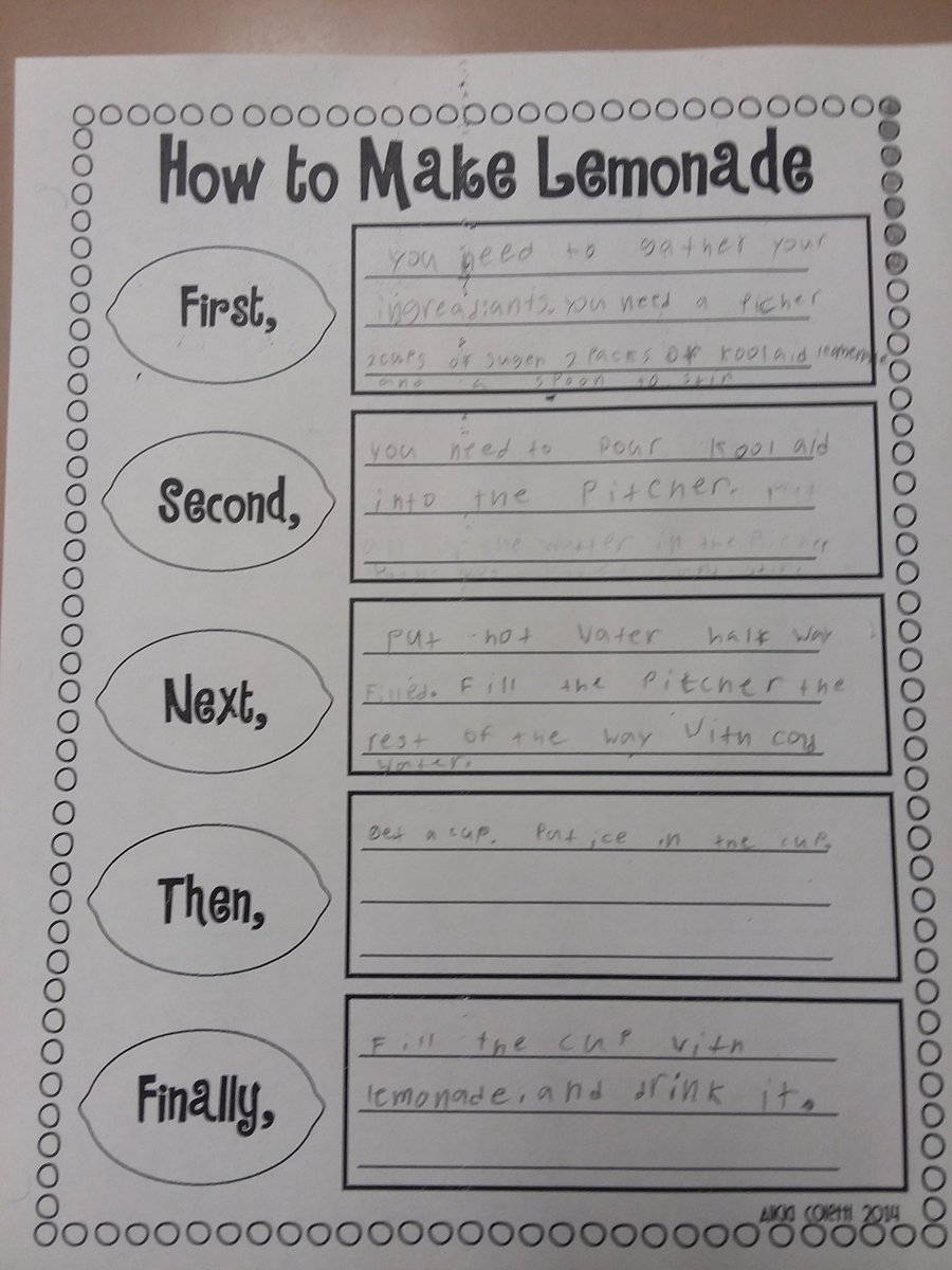 Swing1A's tweet photo. Sequence writing- How to make Lemonade @MossyCreekLions #wcbemore https://t.co/yA7nuAGbes