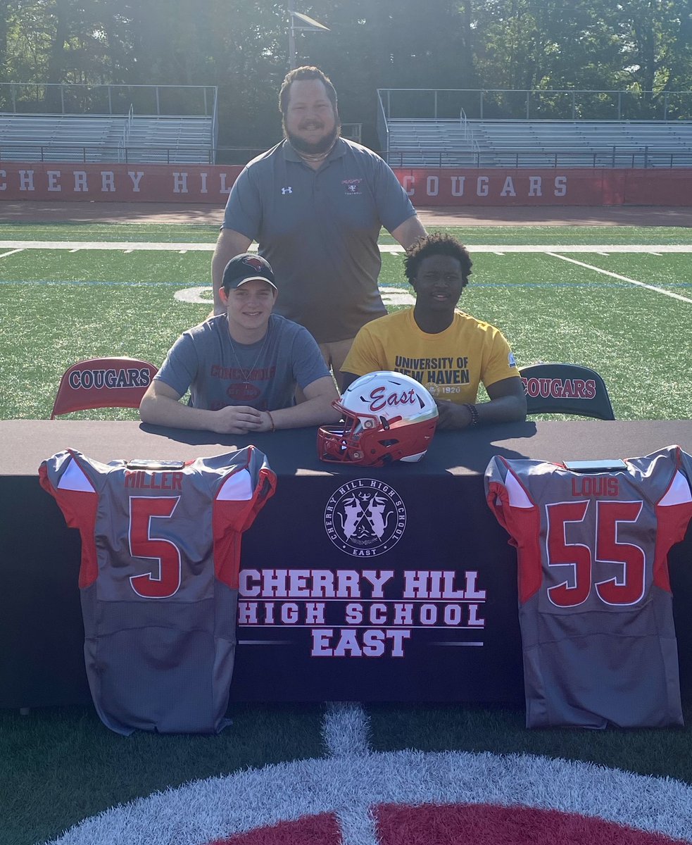 CHE_Fball's tweet photo. 🔴⚪️🏈Great morning celebrating our athletes @CHEastAthletics who are heading to college, including two of our own, @SebaMiller31 and @Jadon0905 . Best of luck @CUCFBFamily and @UNewHavenFB respectively. You have both made this program proud. Good luck!! #FAMILY https://t.co/tFIjNC4Bt8