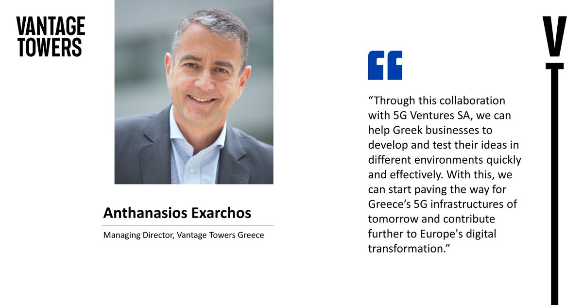 Vantage Towers (@vantagetowers) on Twitter photo Today, we partner with <a href="/5GVenturesSA/">5G Ventures S.A | Phaistos Investment Fund</a> on a deal aimed to support enterprises develop the next generation of #5G products and services. 🤝
Through partnerships like these, we can pave the way for the 5G infrastructures of tomorrow. 📱
Learn more here: bit.ly/2RptWun Today, we partner with <a href="/5GVenturesSA/">5G Ventures S.A | Phaistos Investment Fund</a> on a deal aimed to support enterprises develop the next generation of #5G products and services. 🤝
Through partnerships like these, we can pave the way for the 5G infrastructures of tomorrow. 📱
Learn more here: bit.ly/2RptWun