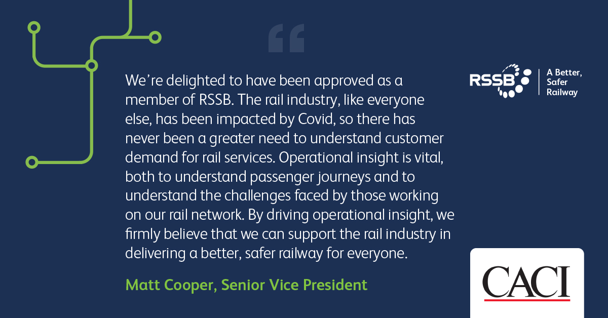 CACI_Cygnum's tweet photo. We're delighted to announce that CACI has become a member of @RSSB_rail 

https://t.co/2F6yuvVihG
 #trains #railway #transport https://t.co/kB4pEdRhno
