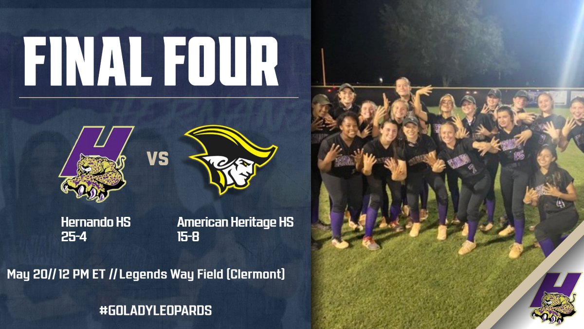 Lady Leopards set to travel to Clermont to take on American Heritage in the FHSAA Softball Semi-Finals at noon today. Good luck ladies!

bigtimer.net/?hours=3&minut…