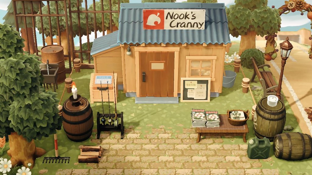 foxgrove__'s tweet image. Decided to not upgrade nooks and I am loving it! Would you ever choose not to upgrade buildings? ❤️ Also, a speed build of this area will be up on YouTube at noon EST! 

#acnh #ACNHDesign #animalcrossing