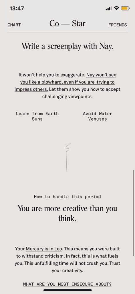 tabithaactor's tweet image. time to write that sitcom 👀 @costarastrology