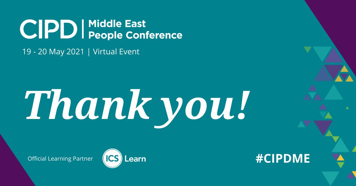 cipd_ME's tweet photo. That's a wrap! 🤩 We'd like to thank everyone who participated in the #CIPDME People Conference, the wonderful speakers and the entire team behind the scenes who worked hard to make this virtual event a success!
⚡ Keep the conversations going! Tag @cipd_ME and use #CIPDME! https://t.co/1RHx2OeK2q