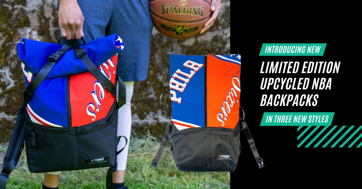 Introducing our latest NBA Collab: the Home/Away, Rivalry & Game Changer backpacks! By giving new life to uniforms that would otherwise be discarded, these backpacks continue to add to their legacy. Limited edition, limited quantities. Claim yours now! bit.ly/3otSkqK