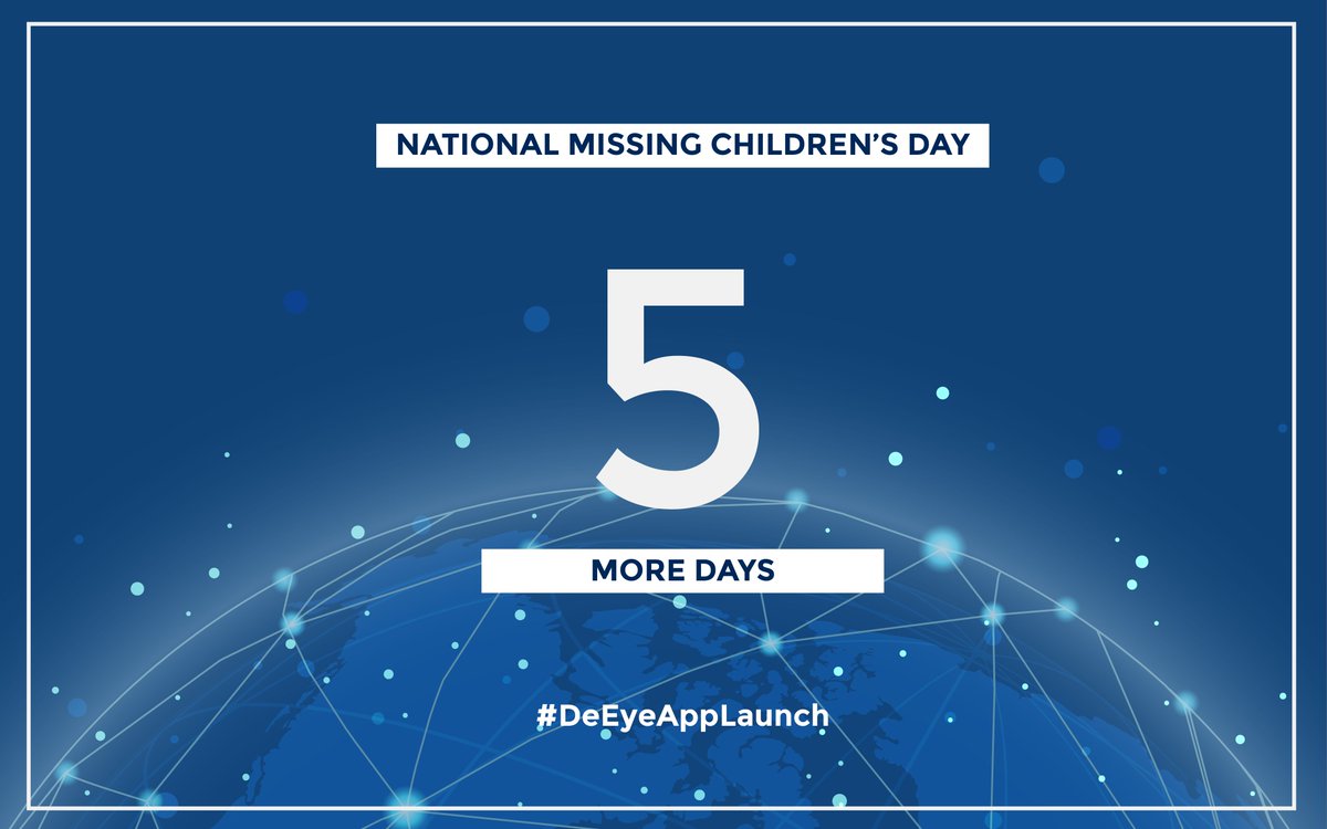 DeEyeApp's tweet photo. https://t.co/v4BfgE7jlv
.
.
.
#DeEyeAppLaunch
#DeEye
#DeEyeApp
#MissingChildren
#NationalMissingChildrensDay
#MissingChild
#MissingPersons
##AppLaunch
#App https://t.co/pQbyvXDBpu