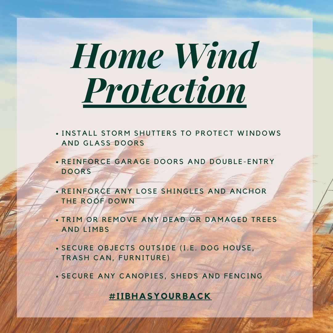 It’s that time of year when the weather is most unpredictable… Follow these tips to help your home stay protected. #Wind #Weather #Damage #ProtectYourHome #IIBHasYourBack