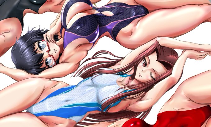 今夜も某合同誌依頼絵の進捗チラ見せでございます。
引き続きカバさんチームの四人描いてます。昨日のキャラのみの状態から「水面」のレイヤー処理を加えてみました。(まだまだ調整&amp;加筆が必要ですけど🤔・・ようやく完成の目処がたってきたかな?) 