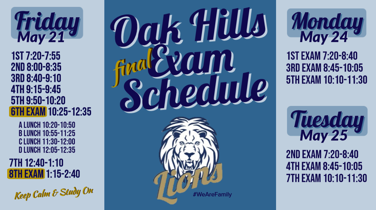 oakhillslions's tweet photo. REMINDER - Final Exams begin tomorrow! #KeepCalmAndStudyOn #YouGotThis #ROAR #LoVeOuRLiOnS 💙🦁💙 https://t.co/R8wgsZtmOk