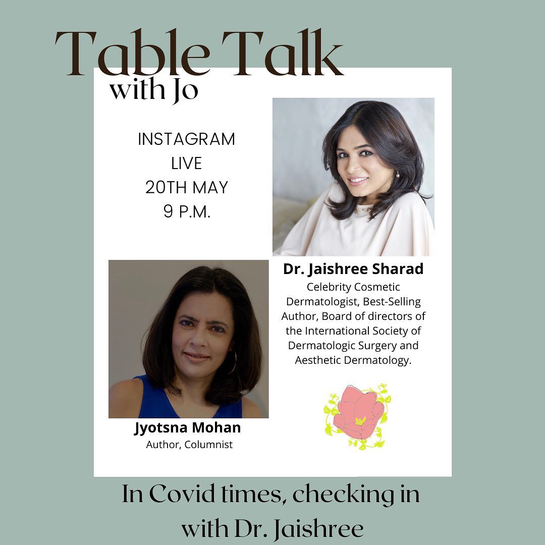JaishreeSharad's tweet photo. On instagram live tonight, discussing Covid and skin https://t.co/BNzSuOttha