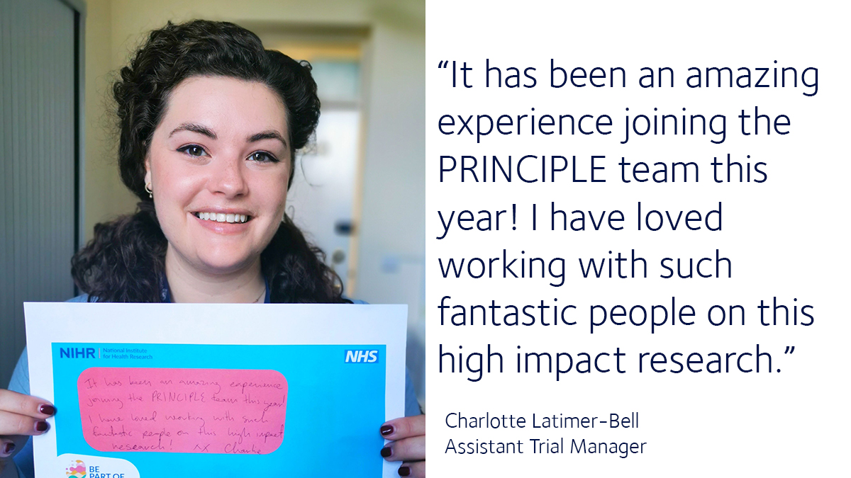 Assistant Trial Manager Charlotte Latimer-Bell shares her experience of being part of the PRINCIPLE Trial team this year.

#BePartofResearch #CTD2021 #PRINCIPLETrial 

phc.ox.ac.uk/news/celebrati…