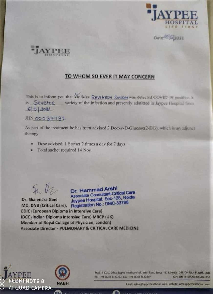 FreeSoul_3103's tweet photo. Urgent need of 14 Sachet of 2-Deoxy-D-glucose.  
Patient Name: Ravikesh Singh
Hospital: Jaypee Hospital, Noida
Contact No: 07200647716
#Covid19 #2DeoxyDGlucose @rajnathsingh @drreddys @SonuSood @drharshvardhan https://t.co/1EjscVOBk2