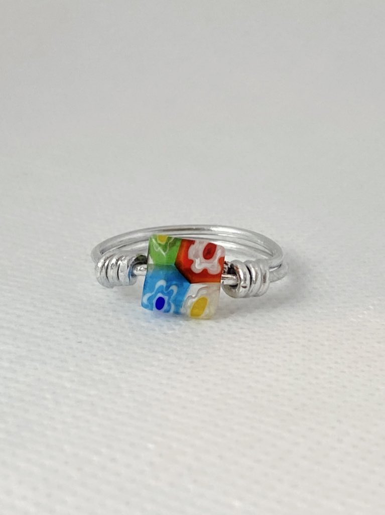 DesignVisionz's tweet image. Made a couple Millefiori rings for orders!! Get yourself one at etsy.com/listing/944346…. These rings have sizes from 2-12 and are handmade with non-tarnishing silver wire🤍 
#millefiori #silverring #colorfulring #etsyring #squarering #smalljewelrybiz #aestheticring #ringmaking