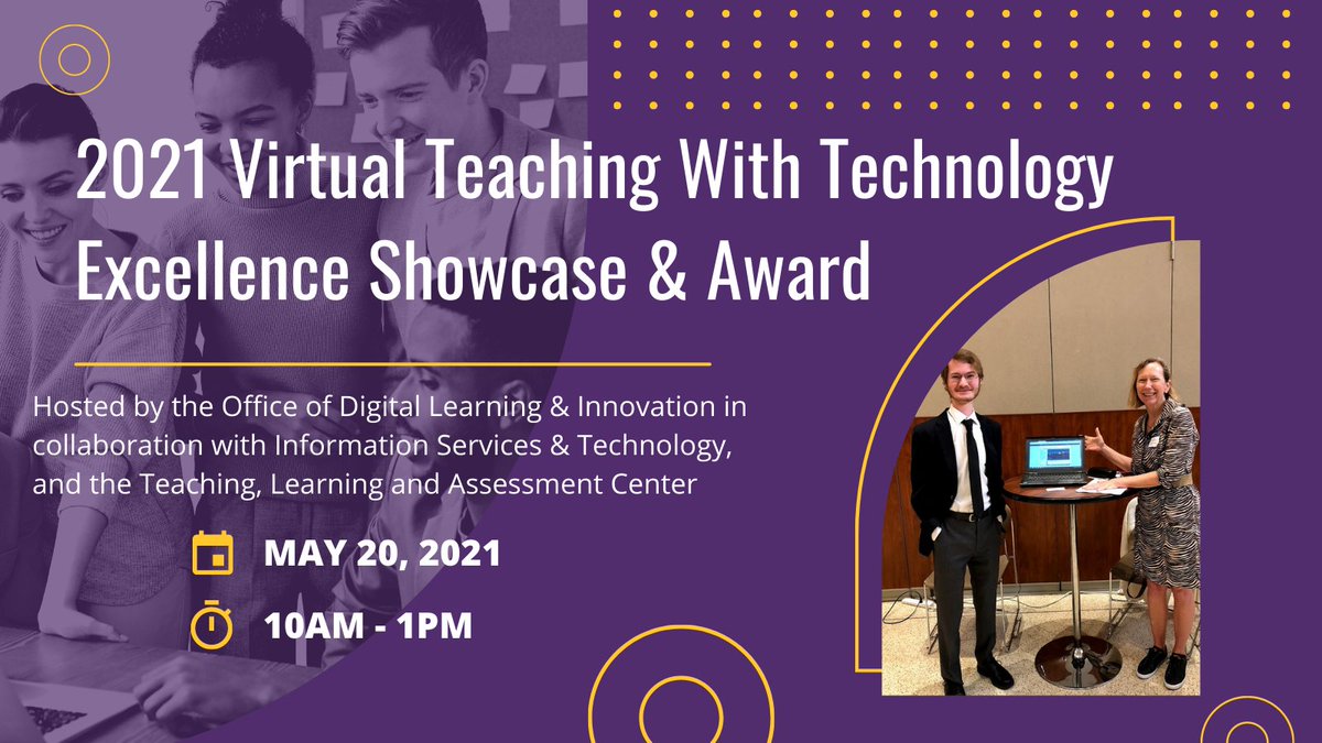 Join us from 10am-1pm at the Virtual Teaching With Technology Excellence Showcase &amp; Award, hosted on Gather. Join using the following link: ow.ly/kz2Z50ERhft

For more information, visit ow.ly/rokX50ERhfu.