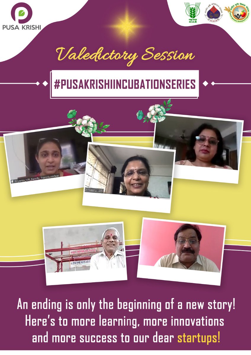 From the entire #incubation network at <a href="/PusaKrishi/">Pusa Krishi</a>, we thank each and every #expert to have made these sessions #interactive and #interesting. We hope you all gained an #invaluable experience and have a better vision of what direction you would like to take your #startups in.