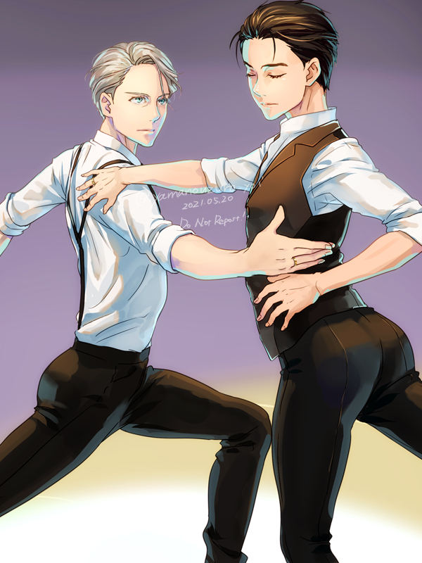 師弟のタンゴが見た過ぎてパパシゼの新プロを滑ってもらいました ポーズは動画から 山野うずら のイラスト