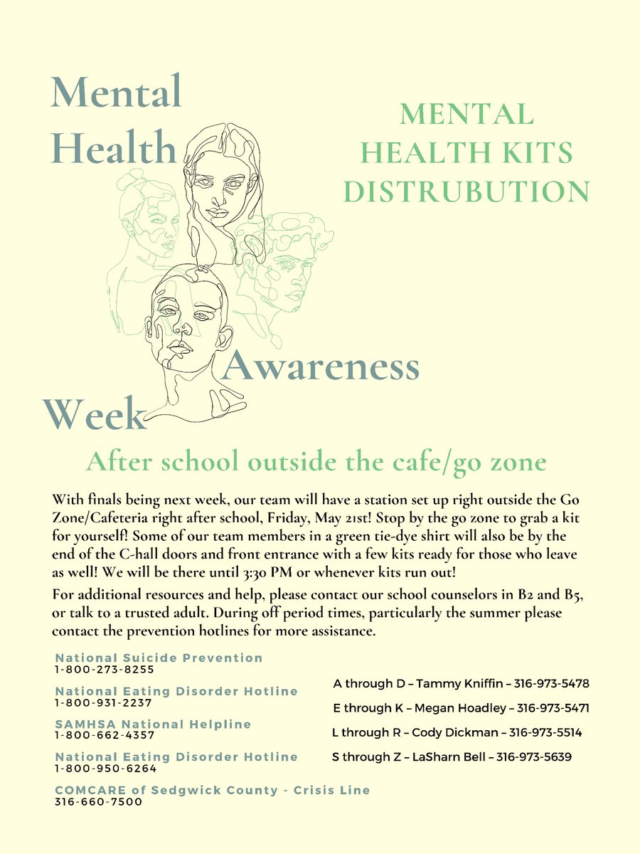 StuEmpowerment's tweet photo. Check it out South High Titans!! We will be hosting our distribution of kits, Friday, May 21 from right after school until 3:30. We hope to see you there!
#selflove #studentsempoweringweek https://t.co/5bSMMw2Snb