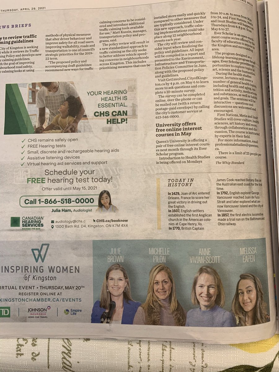 Excited for a great discussion and catch up with three inspiring women!!  Hope you’ll join us noon-1pm! <a href="/ChamberYGK/">Greater Kingston Chamber of Commerce</a> <a href="/TheGroceryYGK/">The Grocery Basket</a> <a href="/LovebirdBB/">Lovebird Bridal</a> <a href="/KinarmLab/">Kinarm</a> <a href="/IEKingston/">Improbable Escapes</a>  @wearejohnson <a href="/EmpireLife/">Empire Life</a>  <a href="/TD_Canada/">TD (Canada)</a> #Entrepreneurship  #connecting #virtual