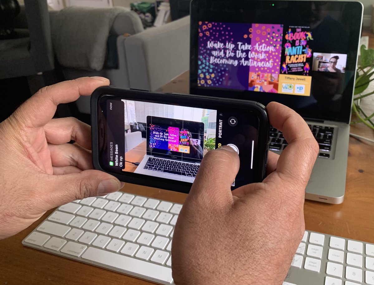 Thank you <a href="/peel21st/">Empowering Modern Learners @ PDSB</a> for amplifying @tiffanymjewell messages with <a href="/PeelSchools/">Peel District School Board</a> staff &amp; students this morning! Watching with <a href="/cdubsdaddy/">Omar Ali</a> <a href="/AllanAMartinPS/">Allan A. Martin</a> “This Book is Anti-Racist” #AntiOppression #AntiBlackRacism #Disrupt #DismantleSystemicRacism #PeelEML