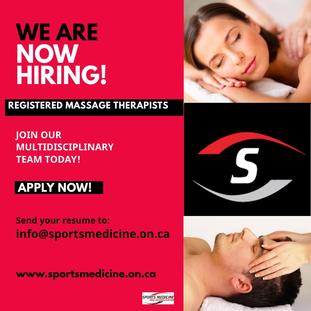 Sports Medicine (@sportsmedrehab) on Twitter photo 🤝 WE’RE HIRING! 🤝
We’re looking for REGISTERED MASSAGE THERAPISTS for a growing program!
If you are looking to grow & develop within a multidisciplinary setting, this is the role for you! APPLY NOW: info@sportsmedicine.on.ca
sportsmedicine.on.ca #Barrie 🤝 WE’RE HIRING! 🤝
We’re looking for REGISTERED MASSAGE THERAPISTS for a growing program!
If you are looking to grow & develop within a multidisciplinary setting, this is the role for you! APPLY NOW: info@sportsmedicine.on.ca
sportsmedicine.on.ca #Barrie