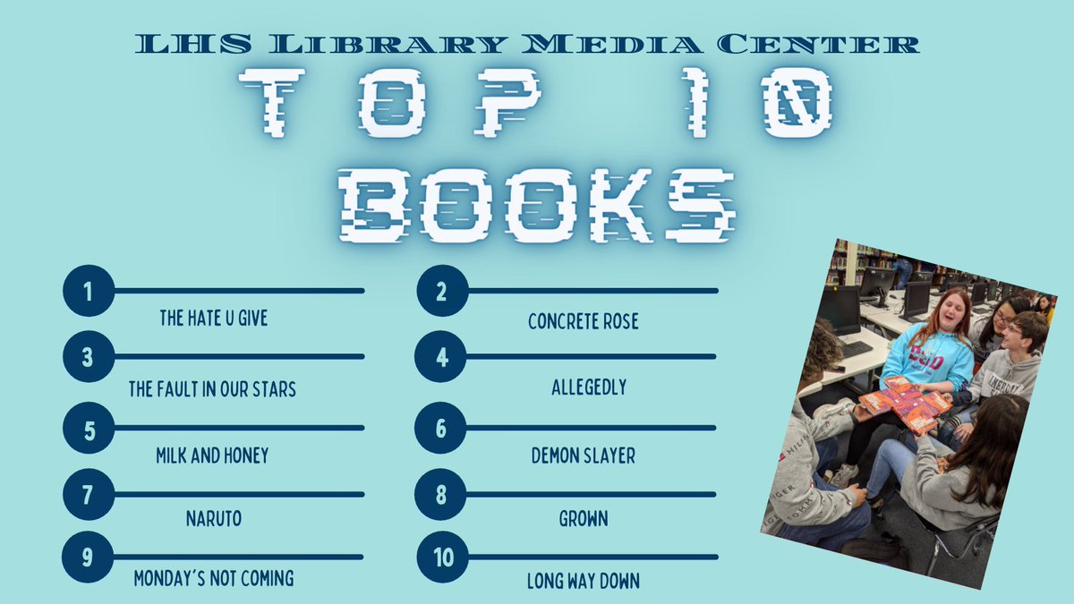 Check out ✅our top 10 checkouts 📚 for 2020-21 (see what we did there?) We're so proud of this list...so many of our favorite books were your favorites, too! <a href="/LHSintheNews/">LaVergne High School</a> #LitLove #JustReadIt