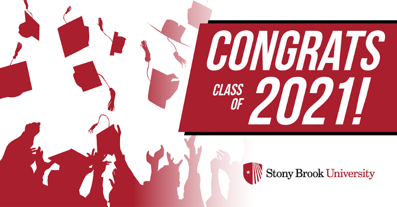 SUNY's tweet photo. Congratulations to all the graduates in the #ClassOf2021 at @StonyBrookU! Your hard work through this challenging year has proven you can succeed in any situation. Welcome to the #SUNYAlumni family. #SUNYGrad https://t.co/P7lTOrcsd5