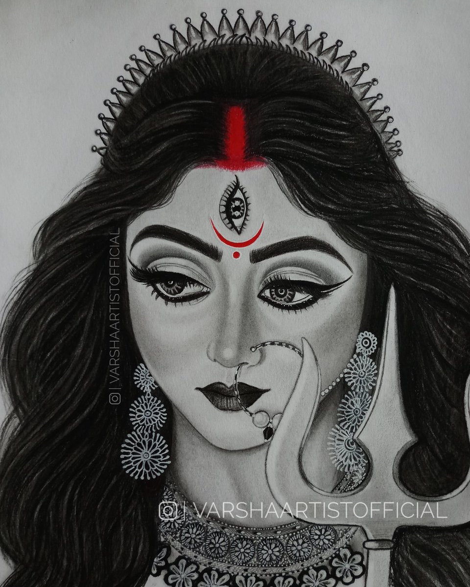 Devi Durga sketch done during the pujas XD by xong on DeviantArt