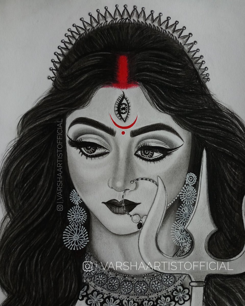 Varsha Arts on X Maa Durga Sketch of susmitadey Sketch on A4 size paper . varshaartistofficial durga Maa maadurga durgamaa mata goddess God Sketching sketch art ArtistOnTwitter charcoaldrawing drawing...