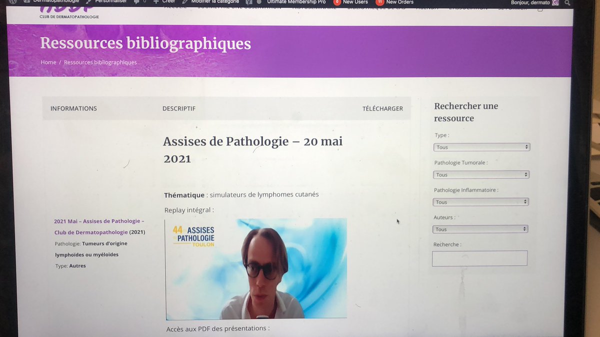 ✌️ Le replay video du club de dermatopathologie est en ligne pour nos chers adhérents dans la rubrique ressources pédagogiques !

dermatopathologie.fr
