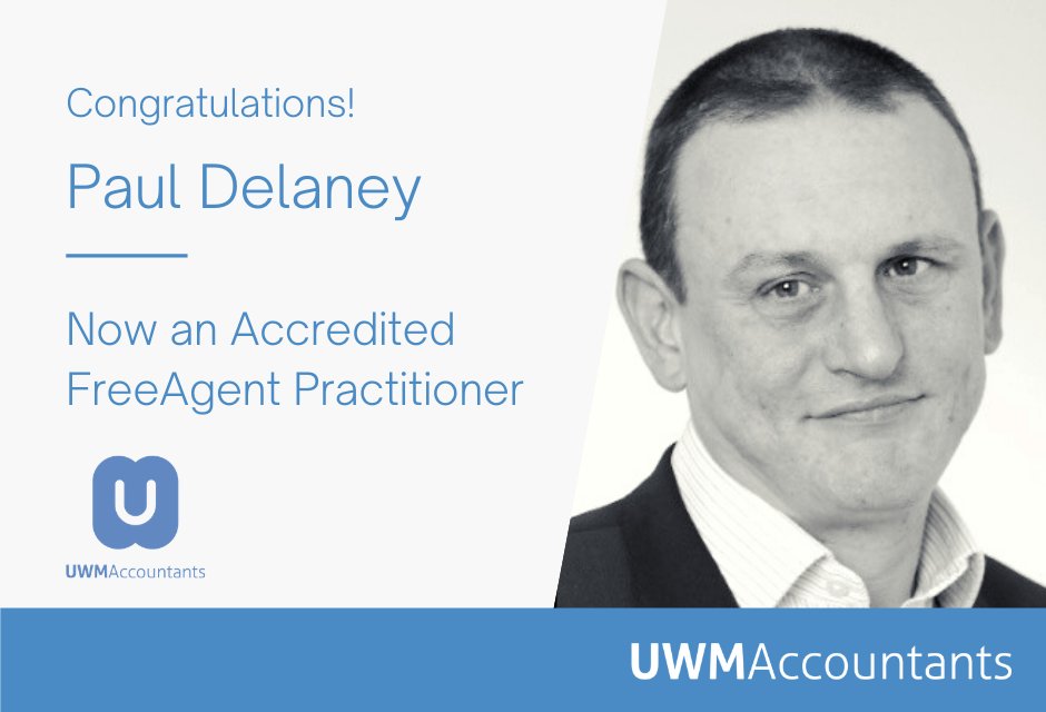 Congrats to Senior Accountant Paul Delaney on the completion of his FreeAgent certification!

<a href="/freeagent/">FreeAgent</a> is a powerful and easy-to-use accounting software for UK businesses. If you need help with the platform - whether that's invoices, expenses or tax returns - call us #WeAreUWM