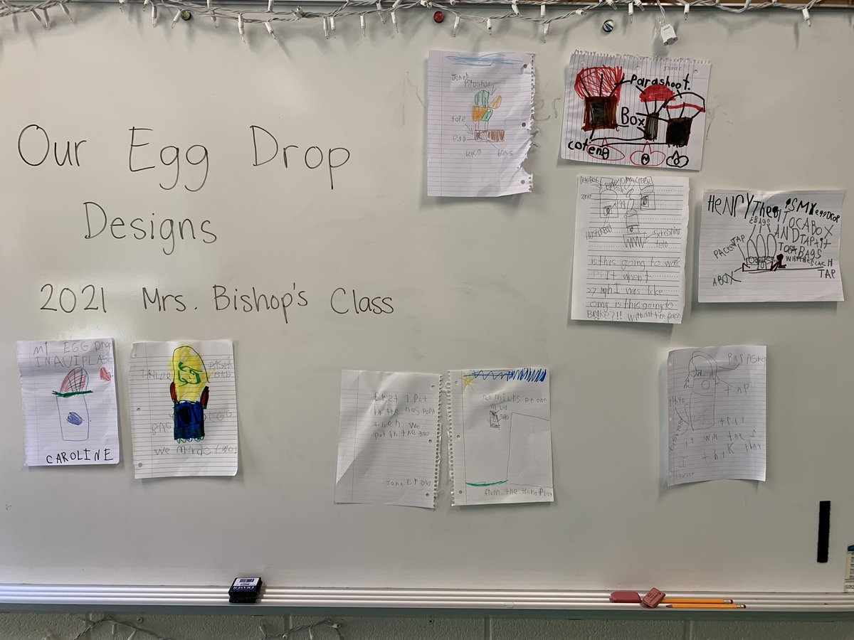 Can’t stop the annual Kindergarten Egg Drop! We drew and wrote about our designs this morning!  @TuckPrinc #TuckahoeRocks