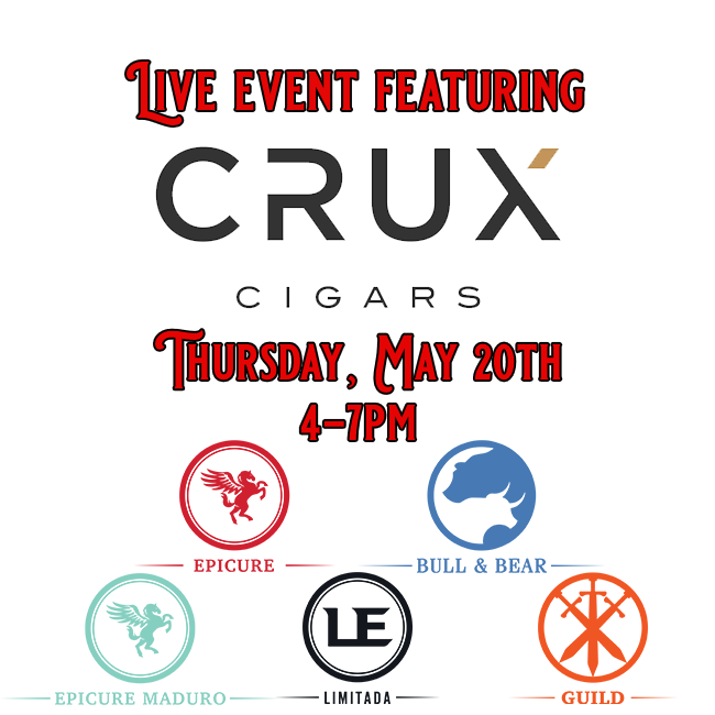 Meet Crux Cigars owner Casey Haugen today at Burners! conta.cc/2SW8ihr