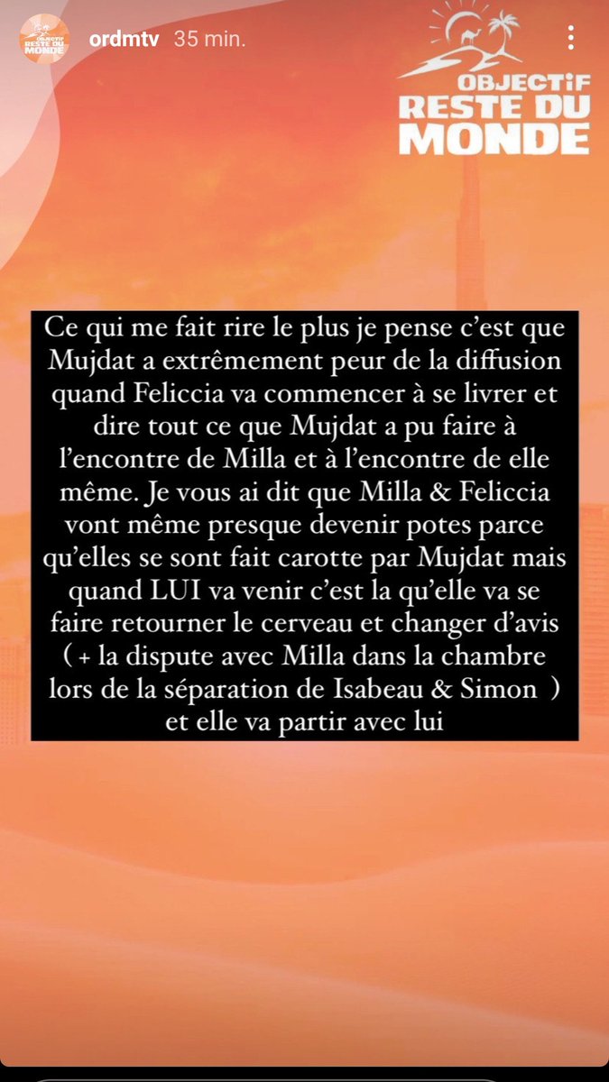 cherlene130's tweet photo. J 'ai hâte de cette conversation entre Félicia et Milla...#ORDM https://t.co/h692AkI6lb