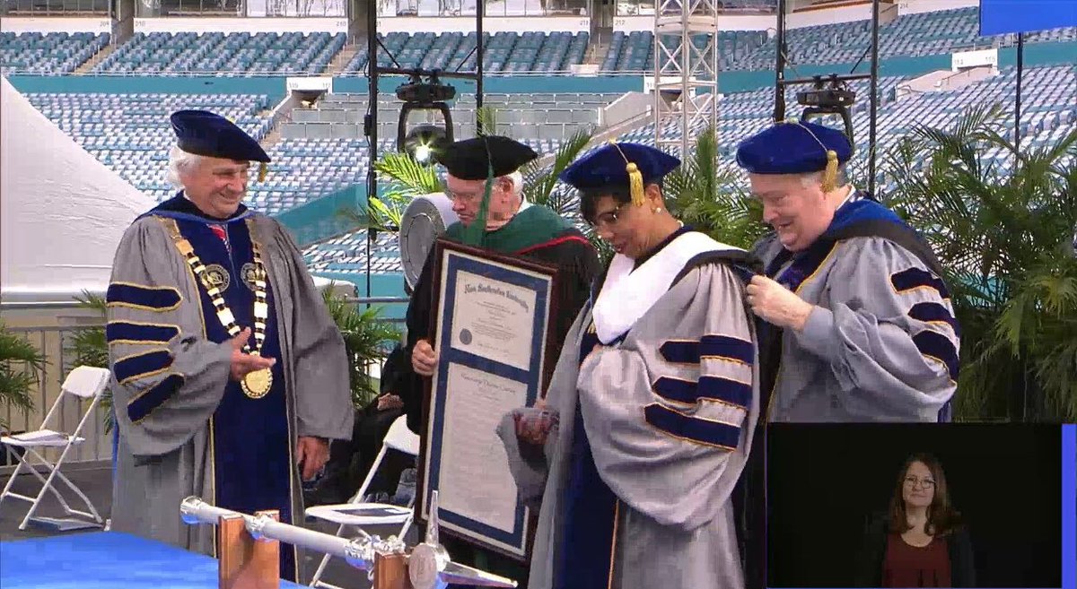 DrNorisPrice's tweet photo. It was truly an honor to be the commencement speaker at  @NSUFlorida where I received my doctorate. I had the opportunity to share some words of wisdom with graduate students. I was also presented with the Honorary Doctor of Humane Letters Degree. Feeling thankful and blessed. https://t.co/kSDyMDYZyI