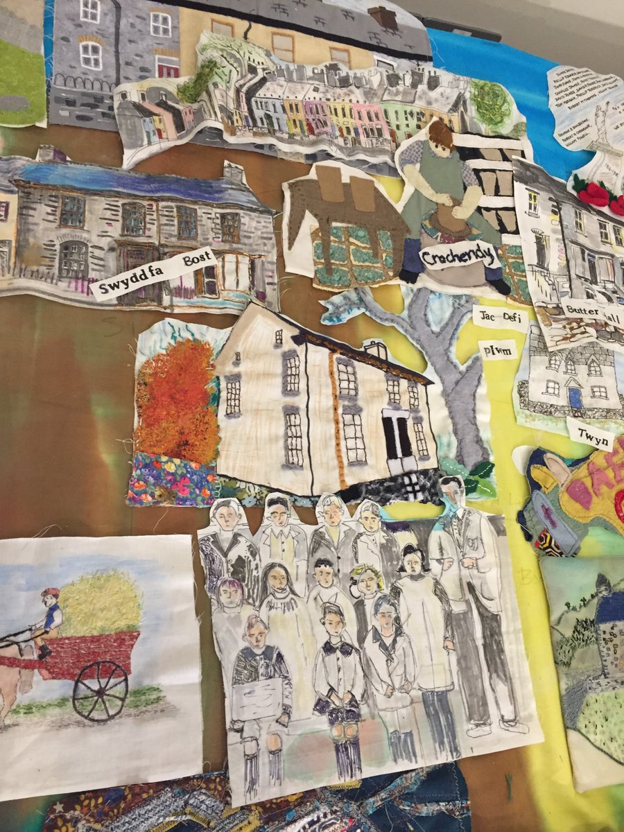 Community textile workshops on site! 
It has been wonderful to have volunteers on site the past two days working on our community textile map, combining individual squares representing the local area. 
Funded by Cynnal y Cardi and <a href="/Arts_Wales_/">Cyngor Celfyddydau Cymru | Arts Council of Wales</a>