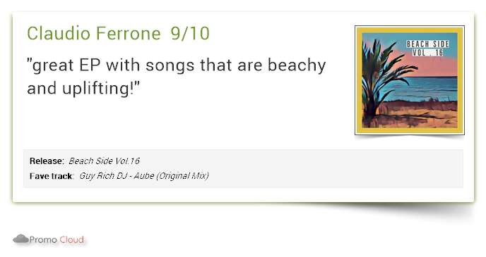 Claudio Ferrone supports: <a href="/guyrichdj/">Guy Rich</a> - Aube (Original Mix) 9/10 #newrelease pcl.la/HI1DEU