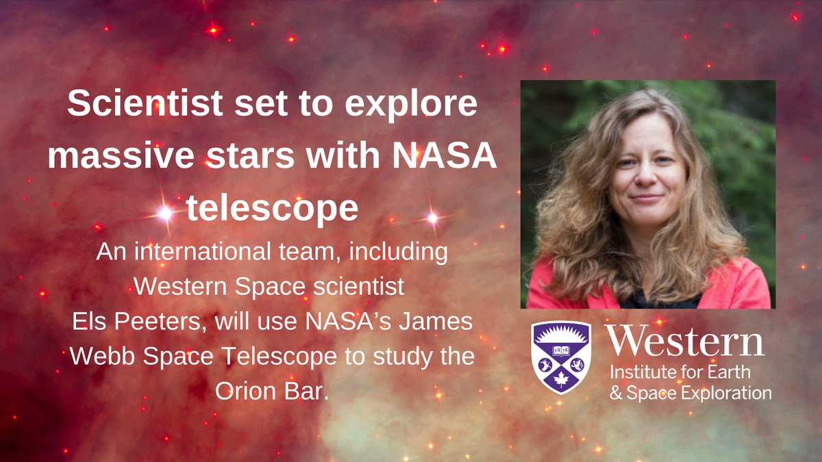 An international team, including Els Peeters from Western University’s Institute for Earth and Space Exploration, will use NASA’s James Webb Space Telescope (scheduled to launch in October 2021) to study a portion of the radiated cloud called the Orion Bar to learn more about the influence massive stars have on their environments, and even on the formation of our own solar system.

Read the full article here: https://news.westernu.ca/2021/05/western-space-webb-telescope/