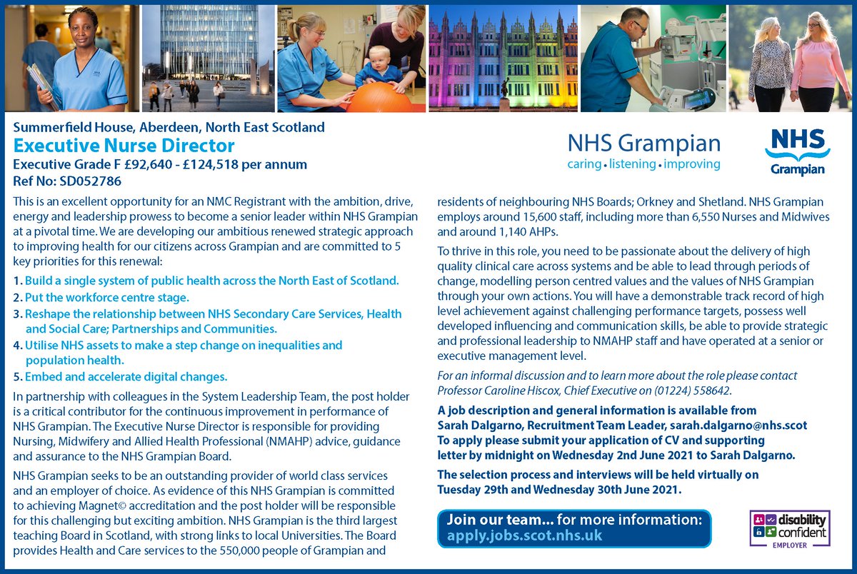 NHS Grampian (@nhsgrampian) on Twitter photo Join our team...
Executive Nurse Director
This is an excellent opportunity for an NMC Registrant with the ambition, drive, energy & leadership prowess to become a senior leader within <a href="/NHSGrampian/">NHS Grampian</a> at a pivotal time.
Find out more at: lnkd.in/dV9hktM Join our team...
Executive Nurse Director
This is an excellent opportunity for an NMC Registrant with the ambition, drive, energy & leadership prowess to become a senior leader within <a href="/NHSGrampian/">NHS Grampian</a> at a pivotal time.
Find out more at: lnkd.in/dV9hktM