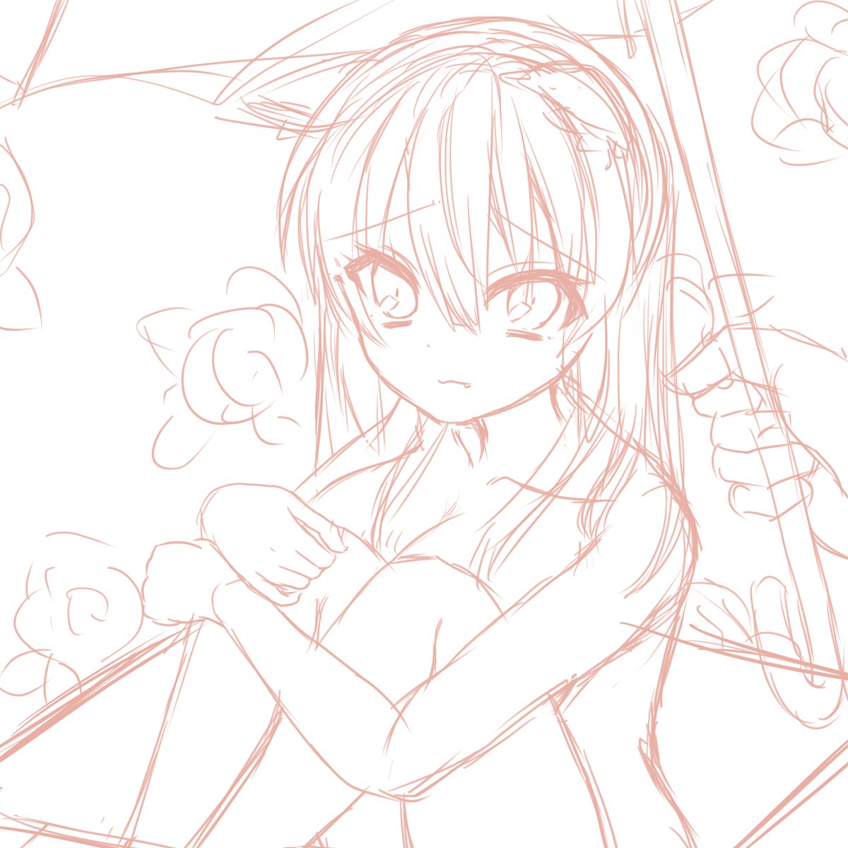 去年上手く描けなくてボツになった梅雨絵 リメイクして描くまん✨