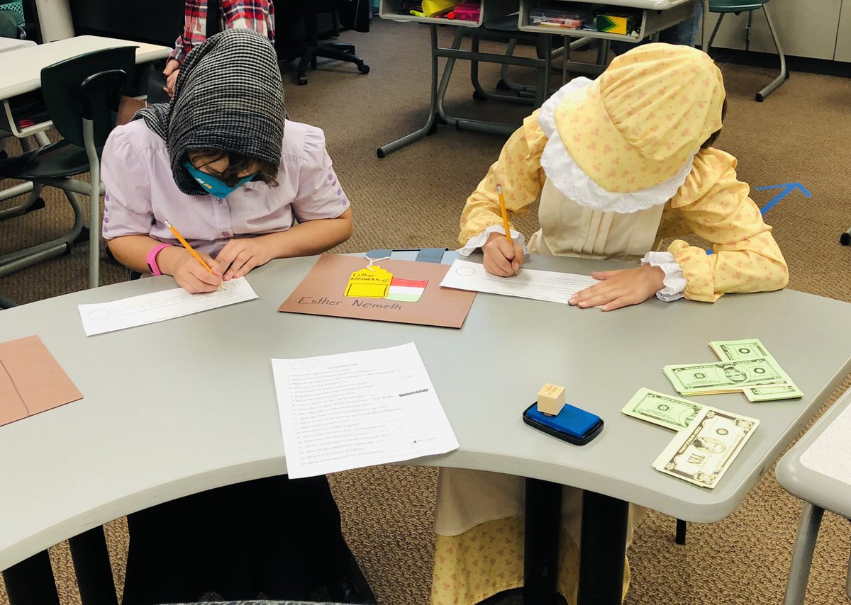 MMillhuff's tweet photo. Yesterday I was privileged to take part in re-enacting history with my Ss through our immigration simulation! This is the stuff we remember ... ❤️❤️❤️ @MadisonPlaceK5 https://t.co/jW3Rc4qrgl