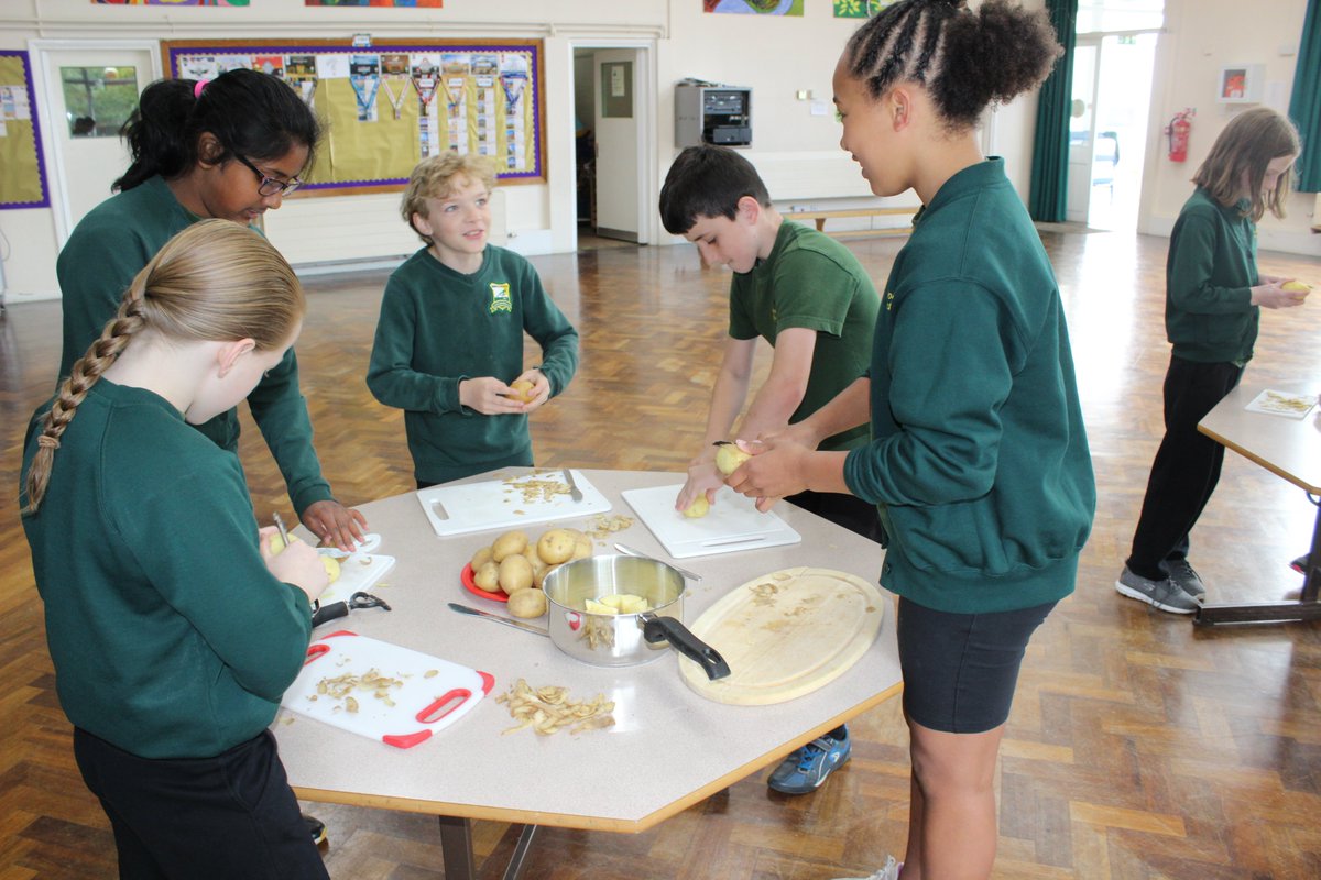 Emmbrook_Junior's tweet photo. Y6 experiencing making and eating potato cakes and carrot jam for their WW2 learning journey https://t.co/eOQWxnTtQv