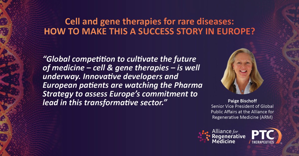alliancerm's tweet photo. 30M people in Europe are living with a #raredisease. On May 26, ARM SVP Global Public Affairs Paige Bischoff will join policymakers, patient advocates, &amp; industry to discuss how the EU #PharmaStrategy could help make #genetheapy for #rarediseses a success: https://t.co/zwcvWxO5AH https://t.co/0ee1sf2qXd