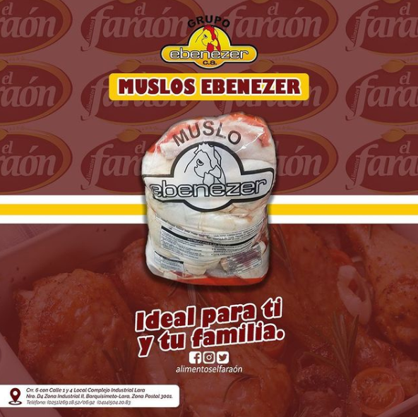 AlimentosFaraon's tweet photo. ¡Feliz día😃🙌🏼!.
Hoy les traemos los Muslos de Pollo Ebenezer, ideal para sus comidas🍽 y sus negocios🛒 ¿quieres comercializarlos?😁. Contáctanos a través de⤵️:
⠀
▫️📩 alimentoselfaraon@gmail.com
▫️📲 (0251)269.1852/0692 - (0414)292.4179

#HechoPorVenezolanosParaVenezolanos 🇻🇪 https://t.co/U4RADCS5Zv